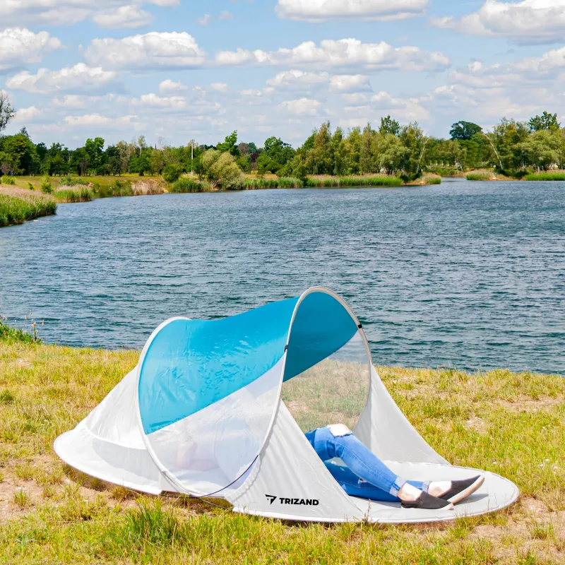 Плажна шатра 220x120x90 см – тюркоазено-сива