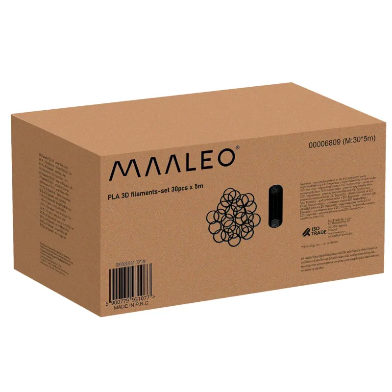 3D PLA филаменти – комплект от 30 броя по 5 м
