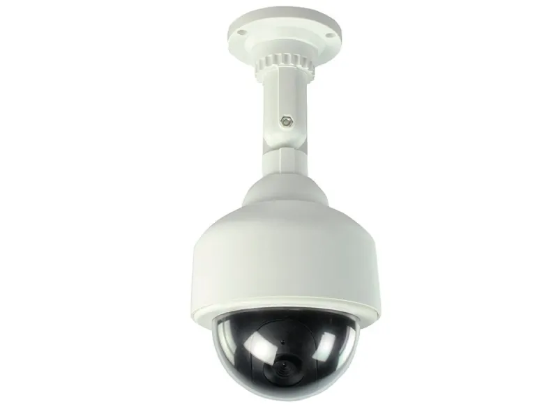 Фалшива камера за видеонаблюдение с мигащ LED, бяла — снимка 3