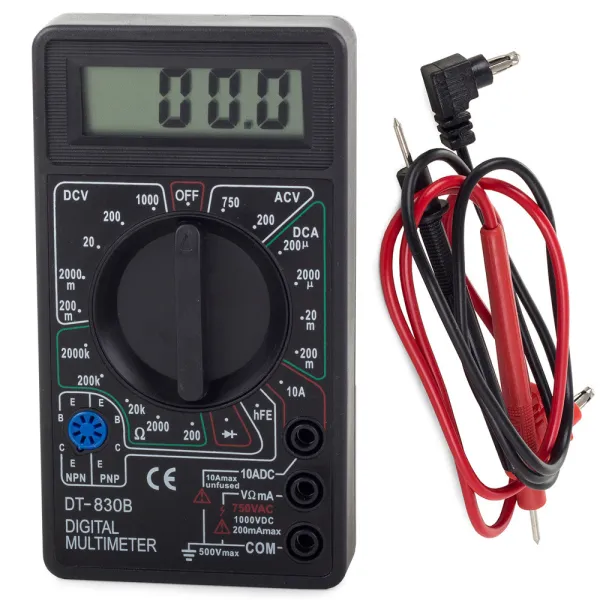 Цифров мултицет с LCD дисплей и тестови кабели