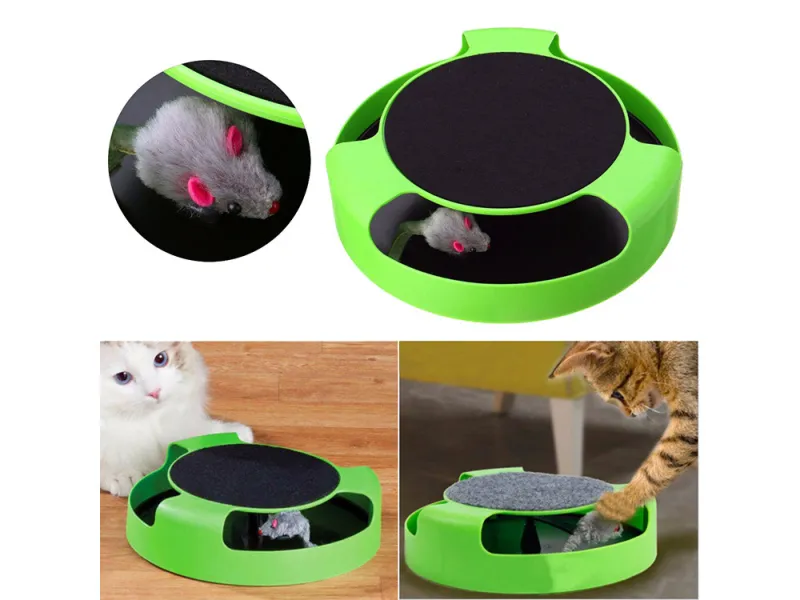 Играчка за котка с мишка и кръгла драскалка — снимка 2