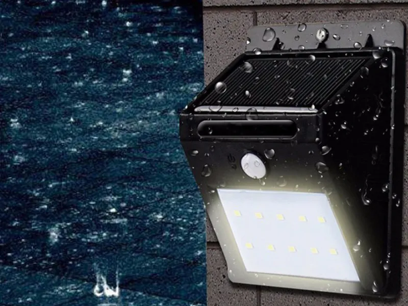 Соларна лампа с датчик за движение, 30 LED — снимка 3