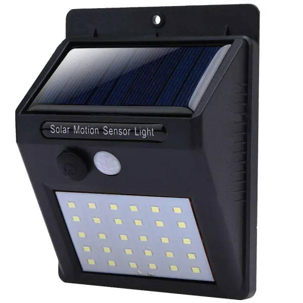 Соларна лампа с датчик за движение, 30 LED