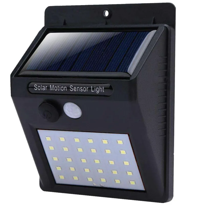 Соларна лампа с датчик за движение, 30 LED