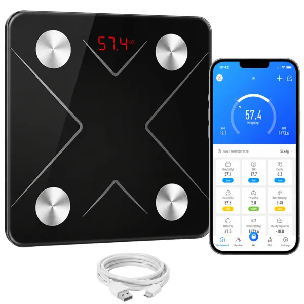 Смарт кантар за баня с Bluetooth, до 180 кг