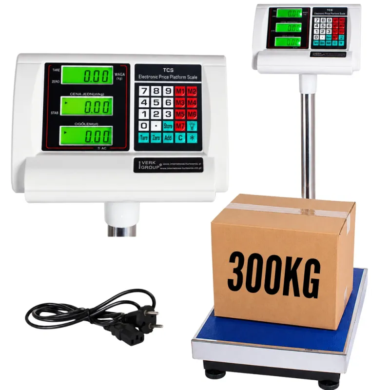 Платформена везна до 300 кг, 50 × 40 см, с LCD дисплей