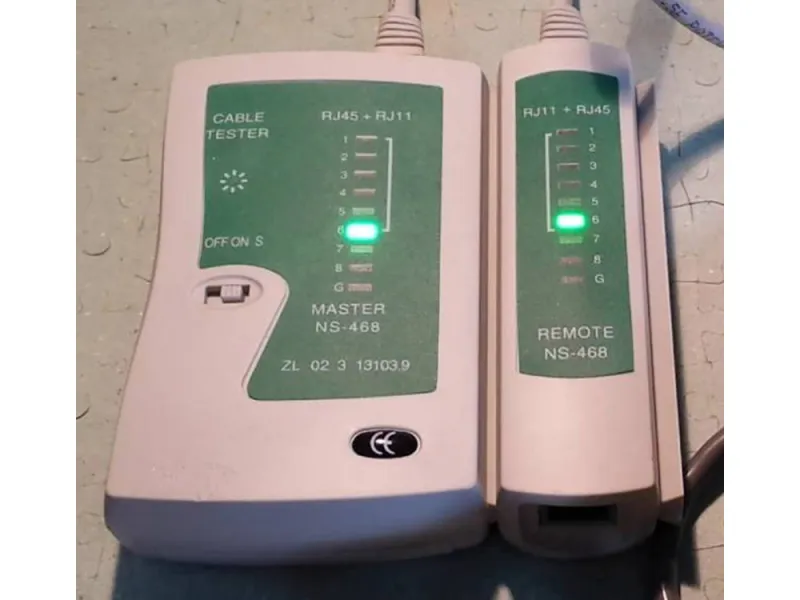 Тестер за LAN кабел с RJ45 и RJ11, с калъф — снимка 3