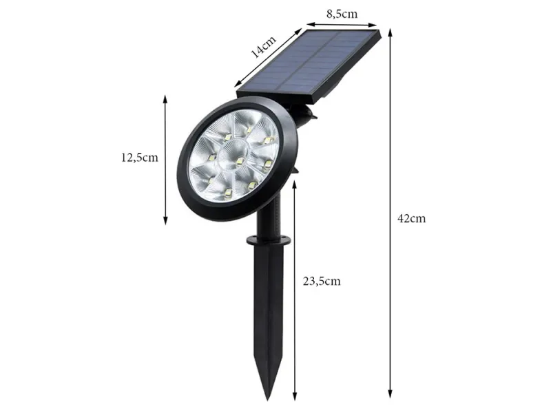 Соларна RGBW LED лампа за градина, IP55, 7 цвята — снимка 3