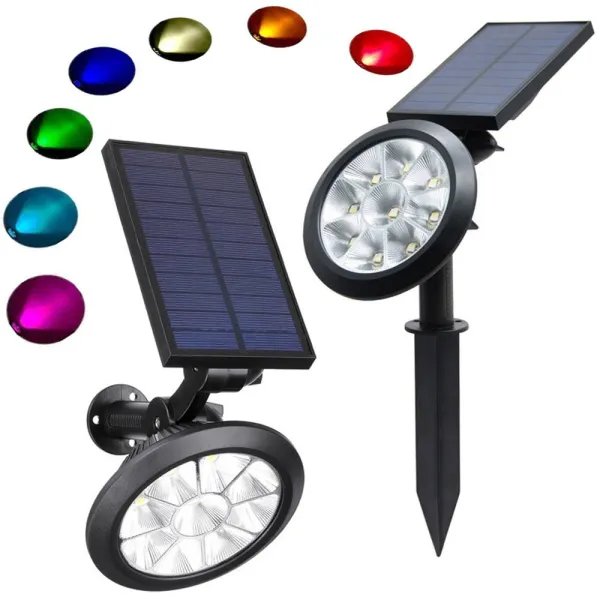 Соларна RGBW LED лампа за градина, IP55, 7 цвята