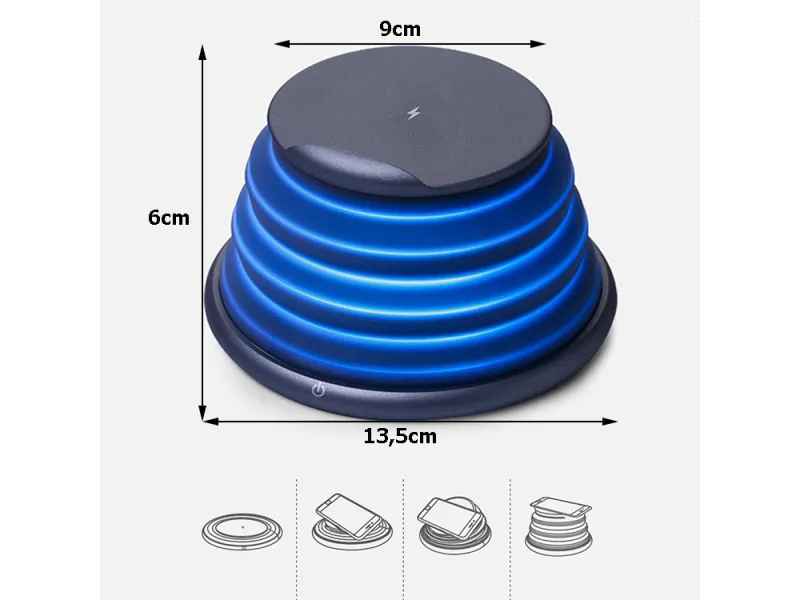 Безжично зарядно Qi 10 W с USB-C кабел — снимка 3