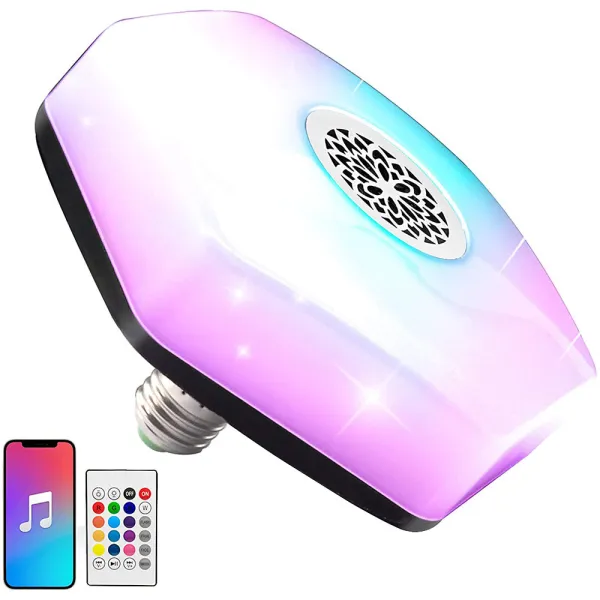 Цветна LED крушка E27 с Bluetooth колонка и дистанционно