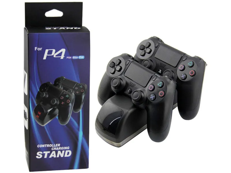 Зарядна станция за два джойстика за PS4, с дисплей — снимка 3
