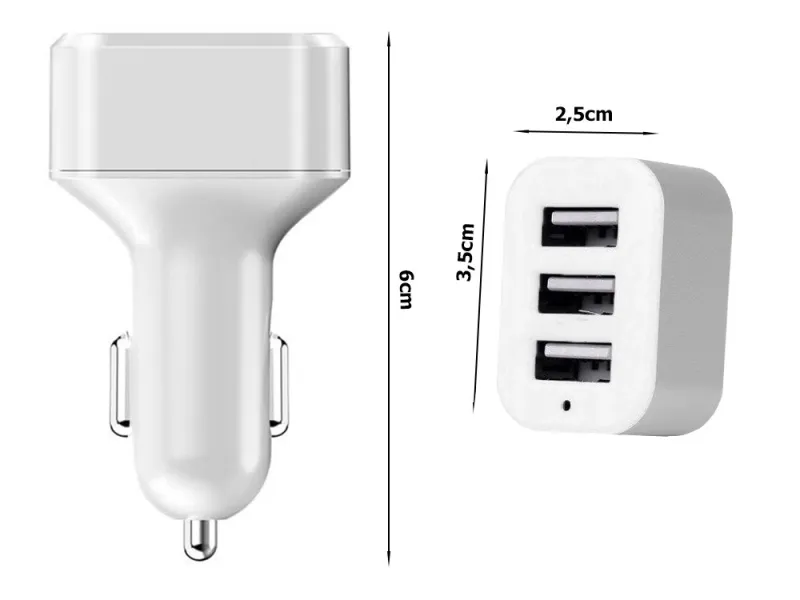 Зарядно за кола с 3 USB порта, 12–24 V — снимка 2