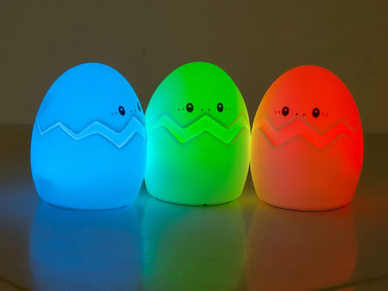 Детска нощна лампа яйце от силикон с дистанционно, RGB — снимка 2