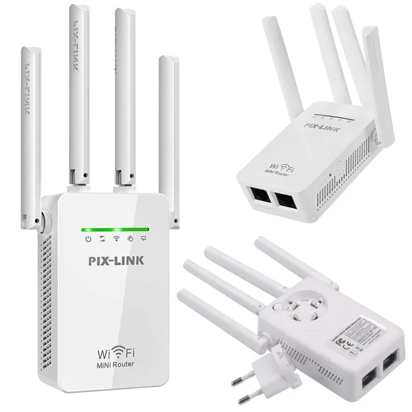 Wi-Fi усилвател на сигнала 300 Mbps с 4 антени и WPS