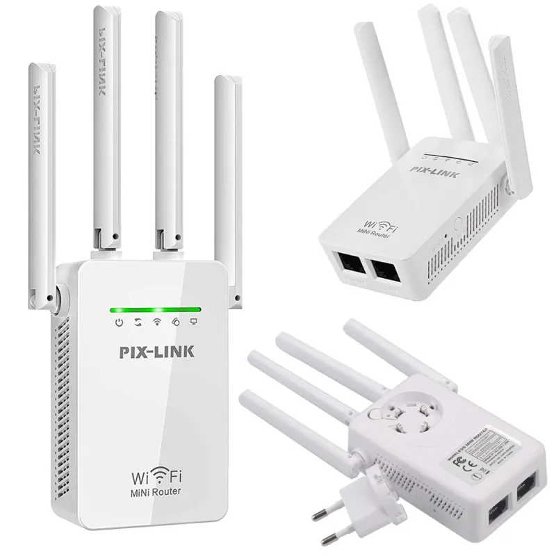 Wi-Fi усилвател на сигнала 300 Mbps с 4 антени и WPS