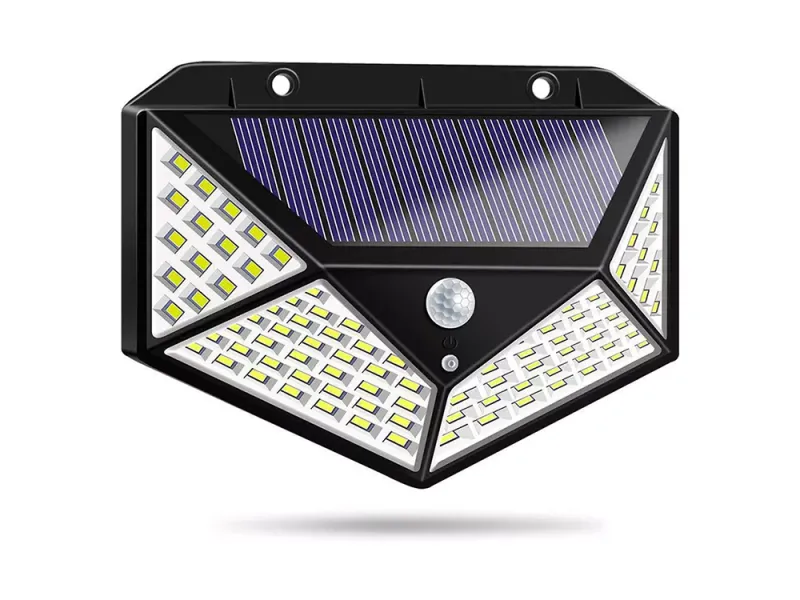 Соларна лампа със 100 LED, датчик за движение и здрач — снимка 2