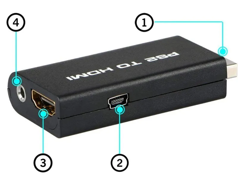 Адаптер от PS2 към HDMI с аудио изход 3,5 мм — снимка 3
