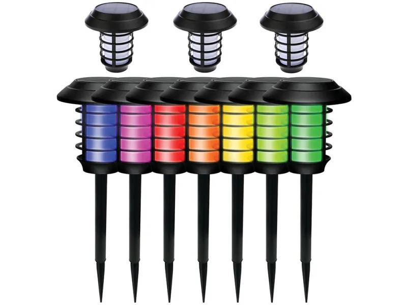 Соларна градинска лампа факла с дистанционно и RGB — снимка 3