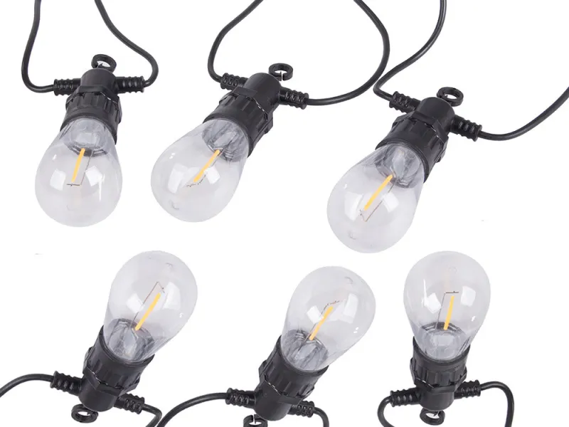 Градинска LED гирлянда с 10 крушки, топла светлина, IP44 — снимка 3