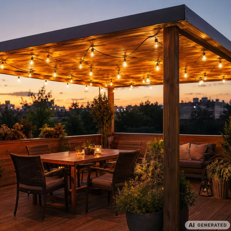 Градински лампички LED, 20 крушки, 20 метра, IP44 — снимка 2