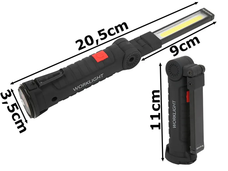 Магнитна работна лампа с кука и USB зареждане, 5 в 1 — снимка 3