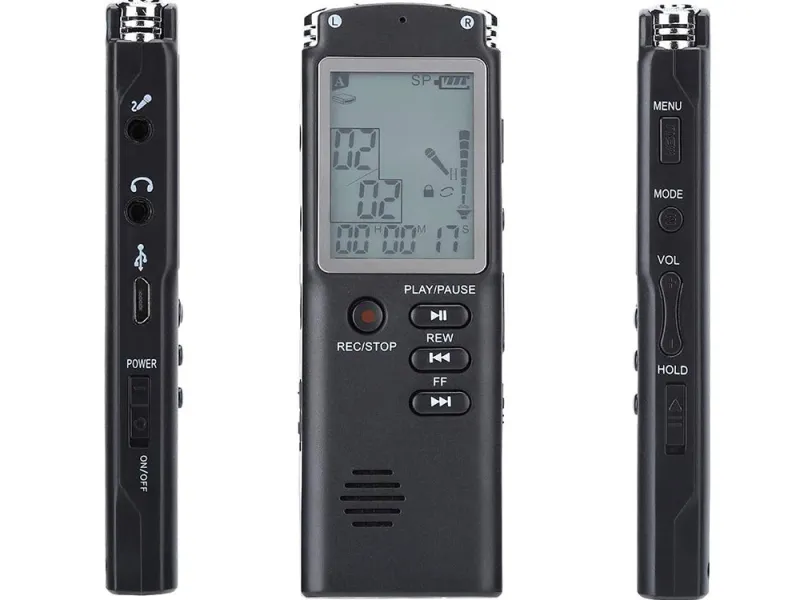 Цифров диктофон с MP3 плейър, 8 GB памет и слушалки — снимка 3