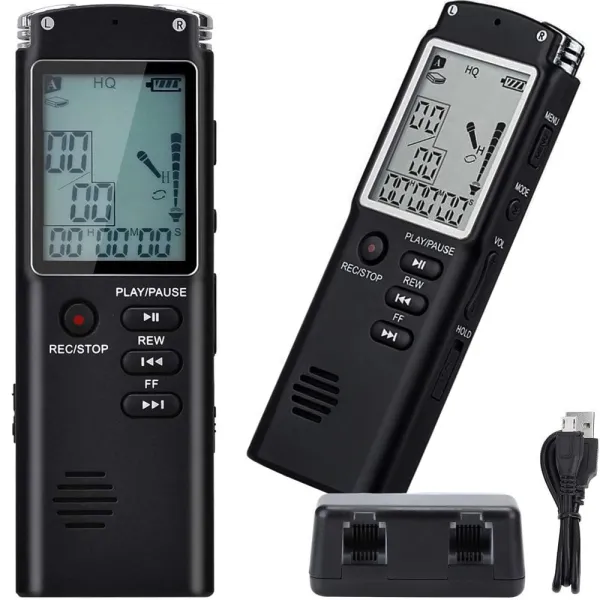Цифров диктофон с MP3 плейър, 8 GB памет и слушалки