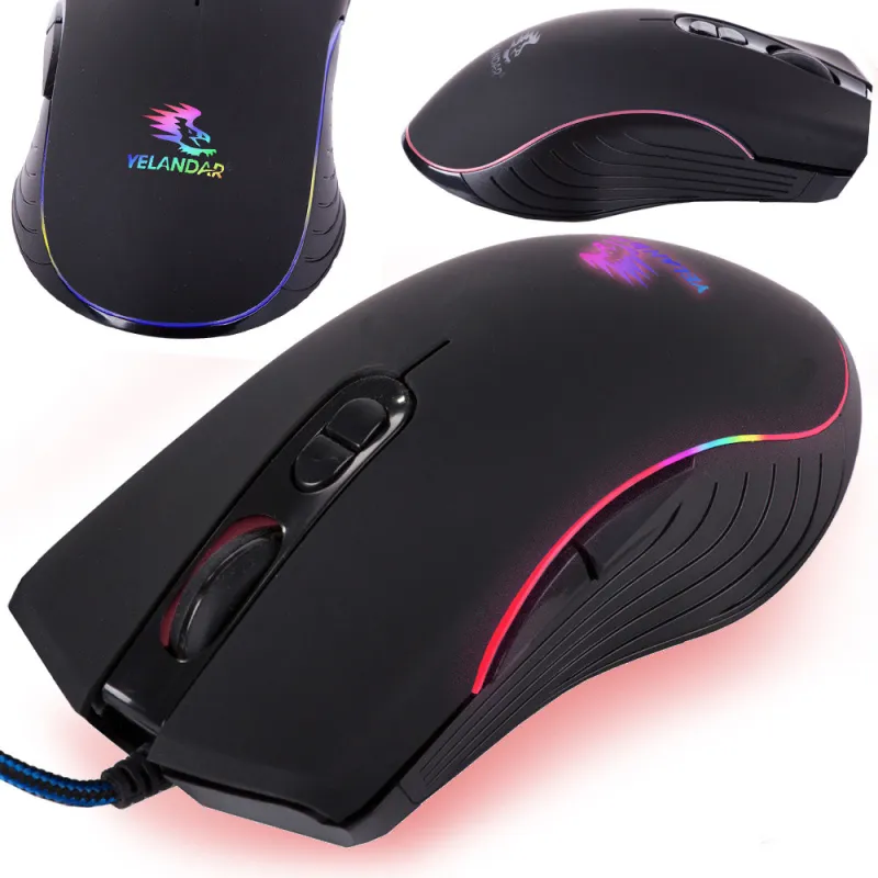 Жична оптична мишка с RGB подсветка и до 6000 DPI