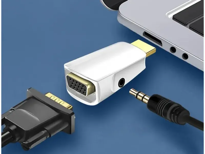 Адаптер HDMI към VGA с аудио кабел 3,5 мм — снимка 2