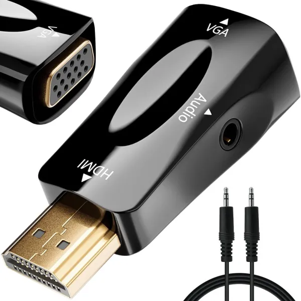 Адаптер HDMI към VGA с аудио кабел 3,5 мм