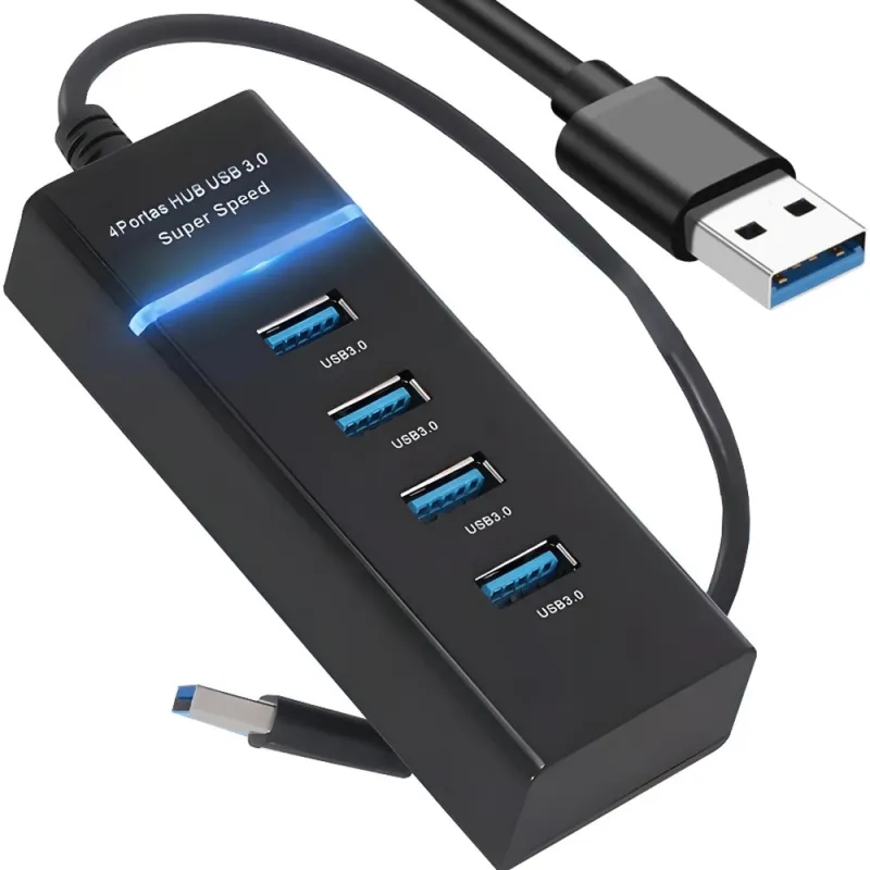 USB разклонител 3.0 с 4 порта и LED индикация