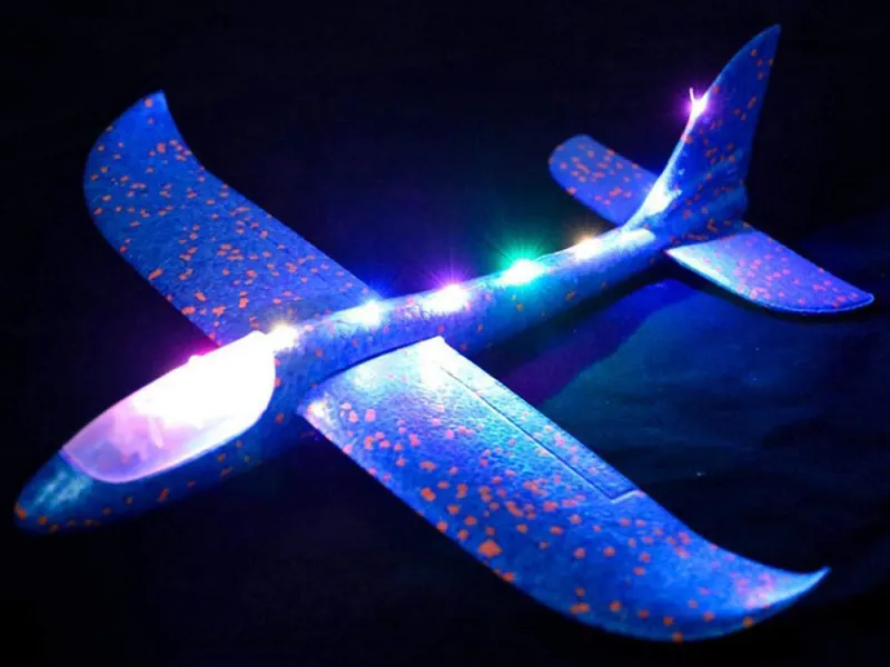 Светещ планер от стиропор 47 см с LED диоди — снимка 3