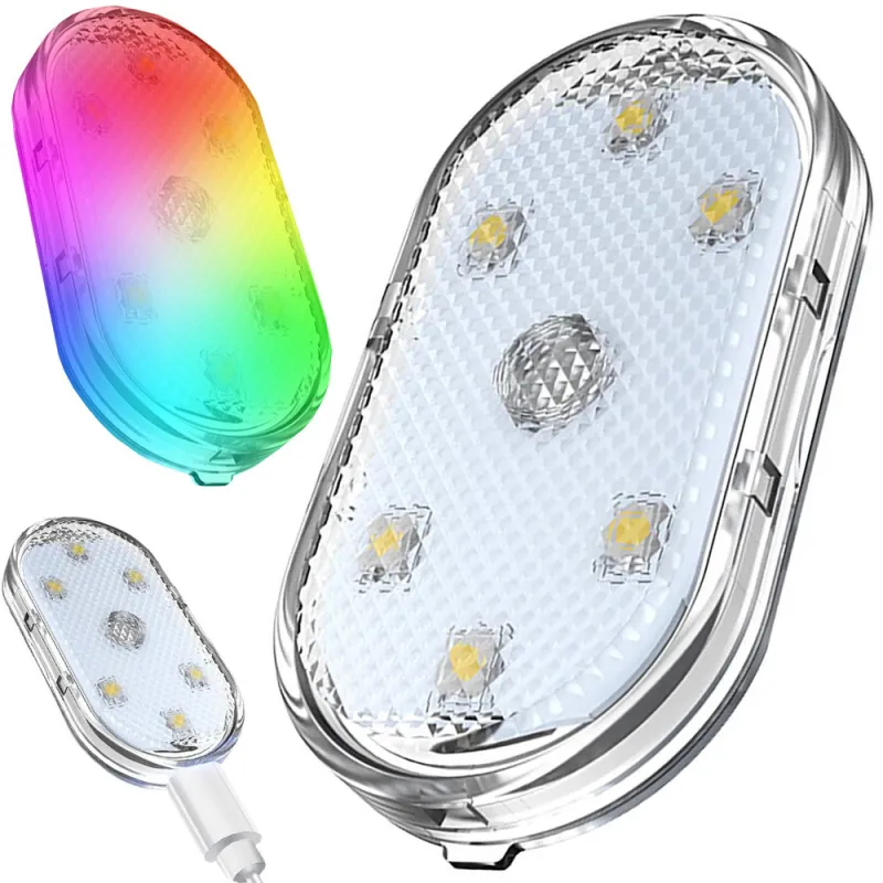 Безжична RGB LED лампа за купето на колата, магнитна