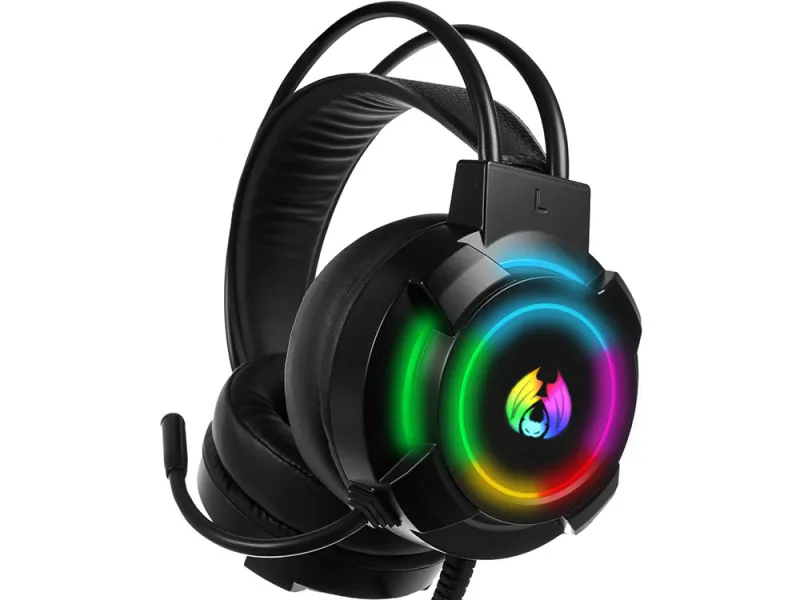 Геймърски слушалки с кабел, микрофон и RGB подсветка, звук 5.1 — снимка 2
