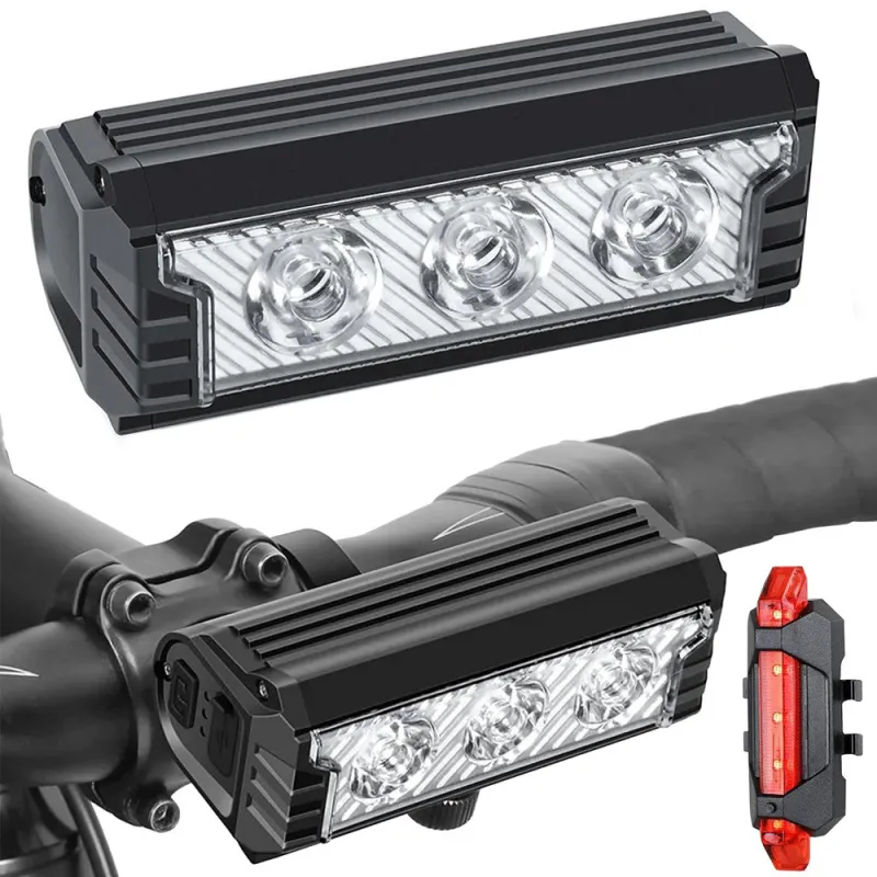 Комплект LED светлини за колело, предна и задна, USB