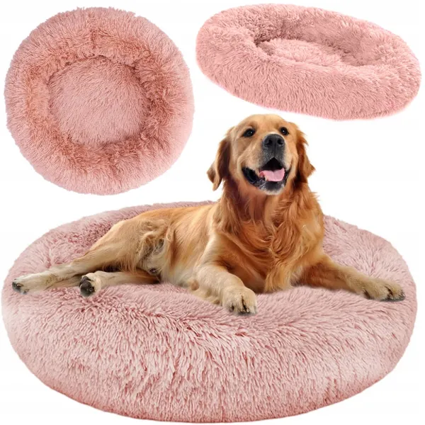 Плюшено легло за куче и коте 80 см, розово