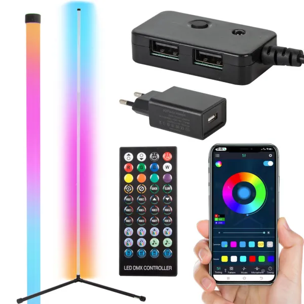 Ъглова RGB LED лампа 150 см с дистанционно и приложение