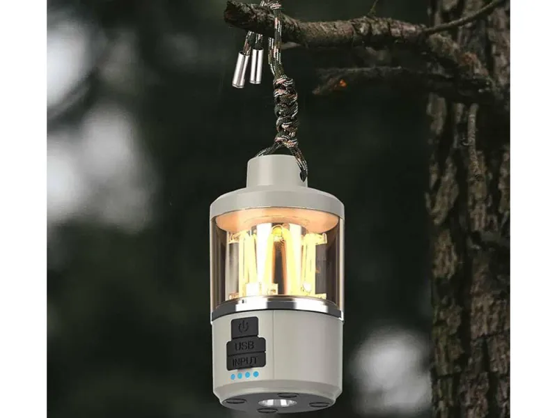 Акумулаторен къмпинг фенер с USB зареждане и повербанк — снимка 3
