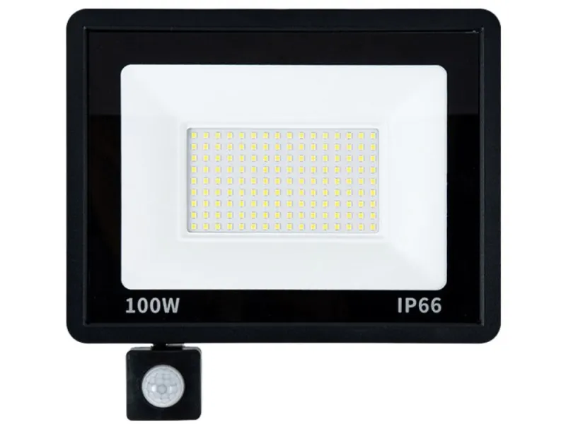 Външен LED прожектор 100 W със сензор за движение и здрач, IP66 — снимка 3