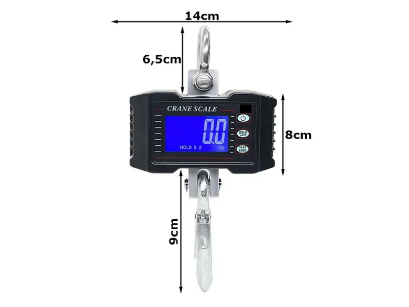 Електронен кантар с кука до 500 кг и LCD дисплей — снимка 3