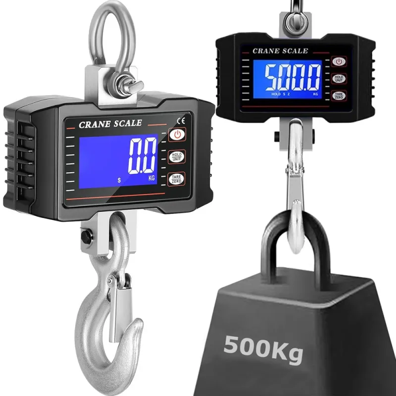 Електронен кантар с кука до 500 кг и LCD дисплей