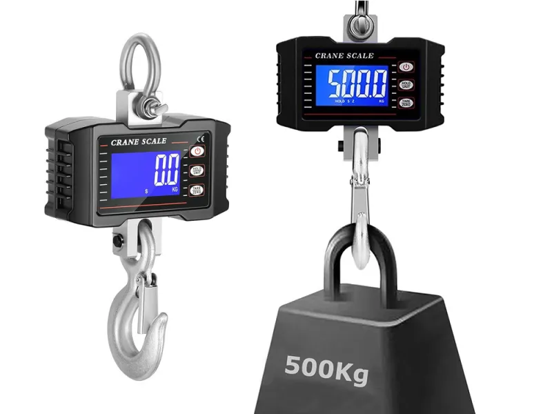 Електронен кантар с кука до 500 кг и LCD дисплей — снимка 2