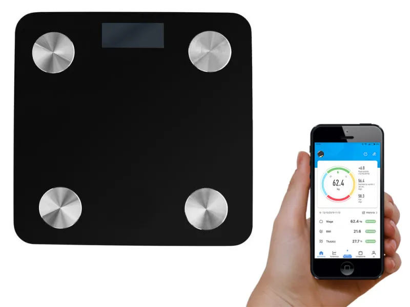 Смарт кантар за баня с Bluetooth и приложение OKOK, до 180 кг — снимка 2
