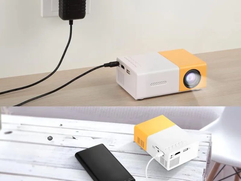 Преносим мини проектор с HDMI, USB и дистанционно — снимка 2