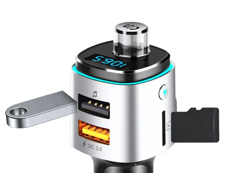 Bluetooth FM трансмитер за кола с 2 USB порта — снимка 3