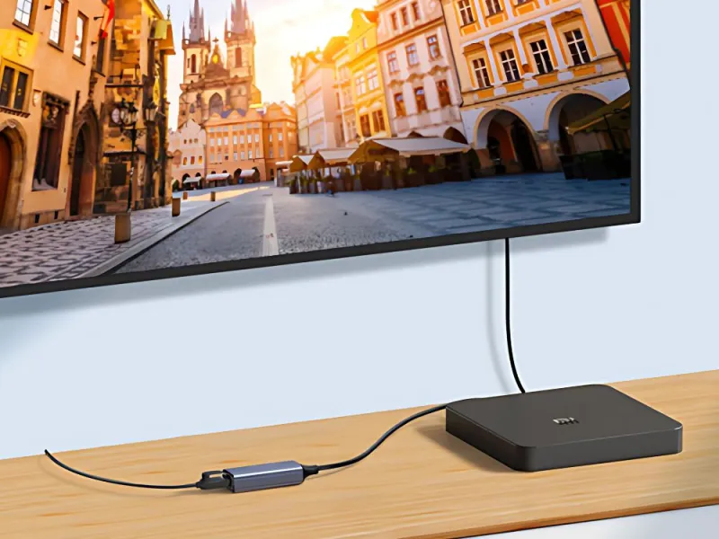 USB LAN адаптер към RJ45, 100 Mbps, сив — снимка 3