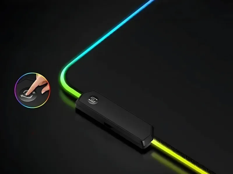 Гейминг подложка с RGB осветление, 90 x 40 см — снимка 2
