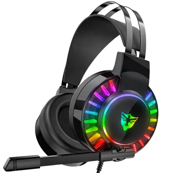 Геймърски слушалки 7.1 с микрофон и LED подсветка, USB