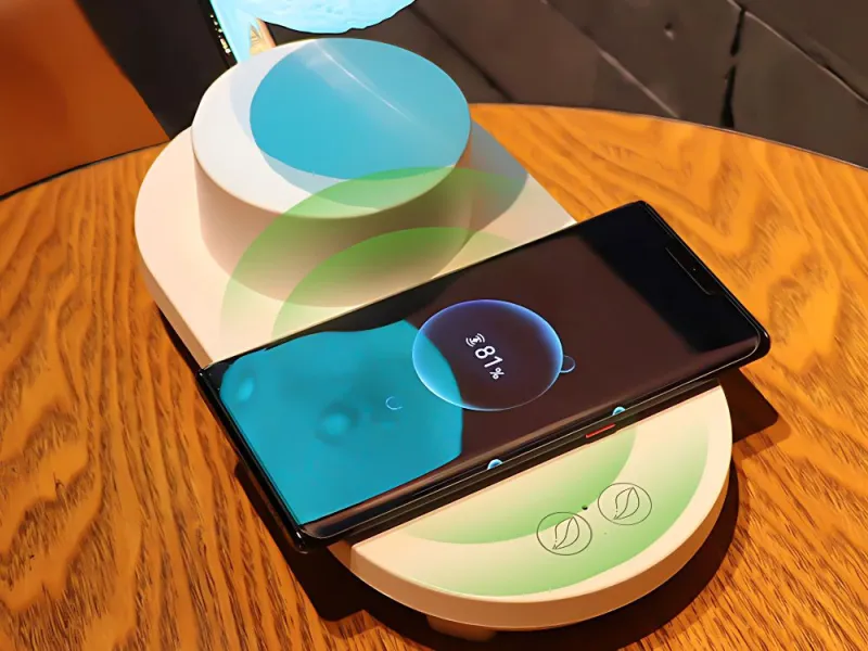 RGB нощна лампа луна с безжично зареждане 10 W и Bluetooth колонка — снимка 2